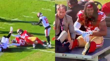 49ers’ LB Fred Warner carted off after gruesome ankle injury vs Buccaneers – USA Today